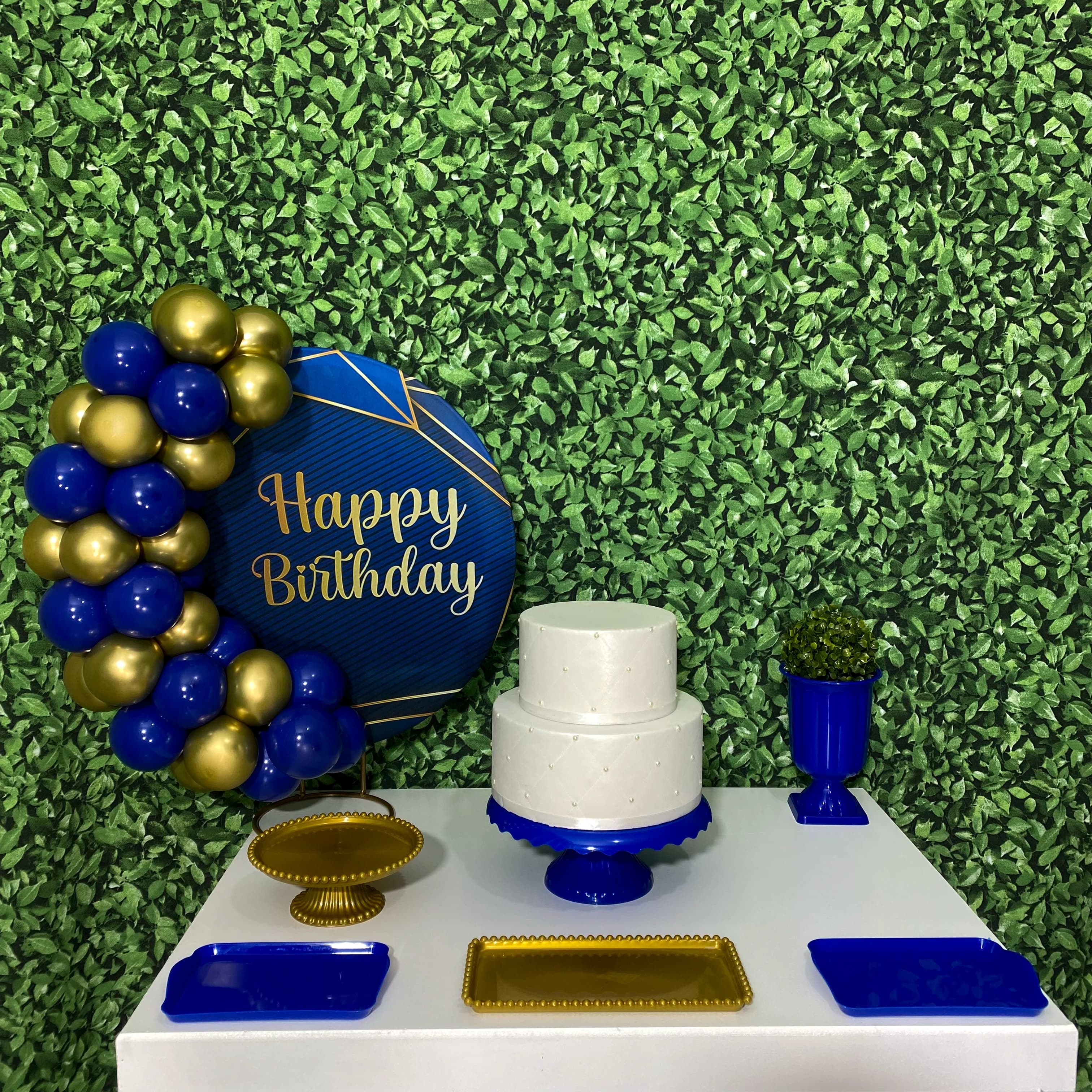 Kit Mesa - Happy Birthday Azul e Dourado