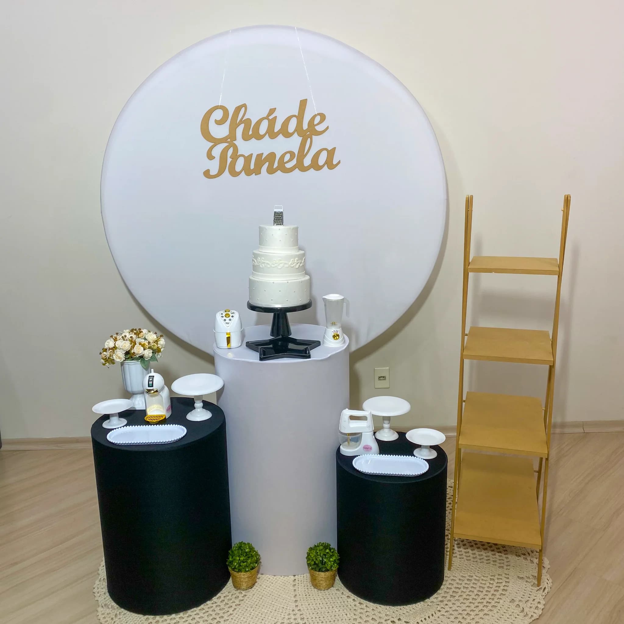 Kit Chá de Panela Branco e Preto