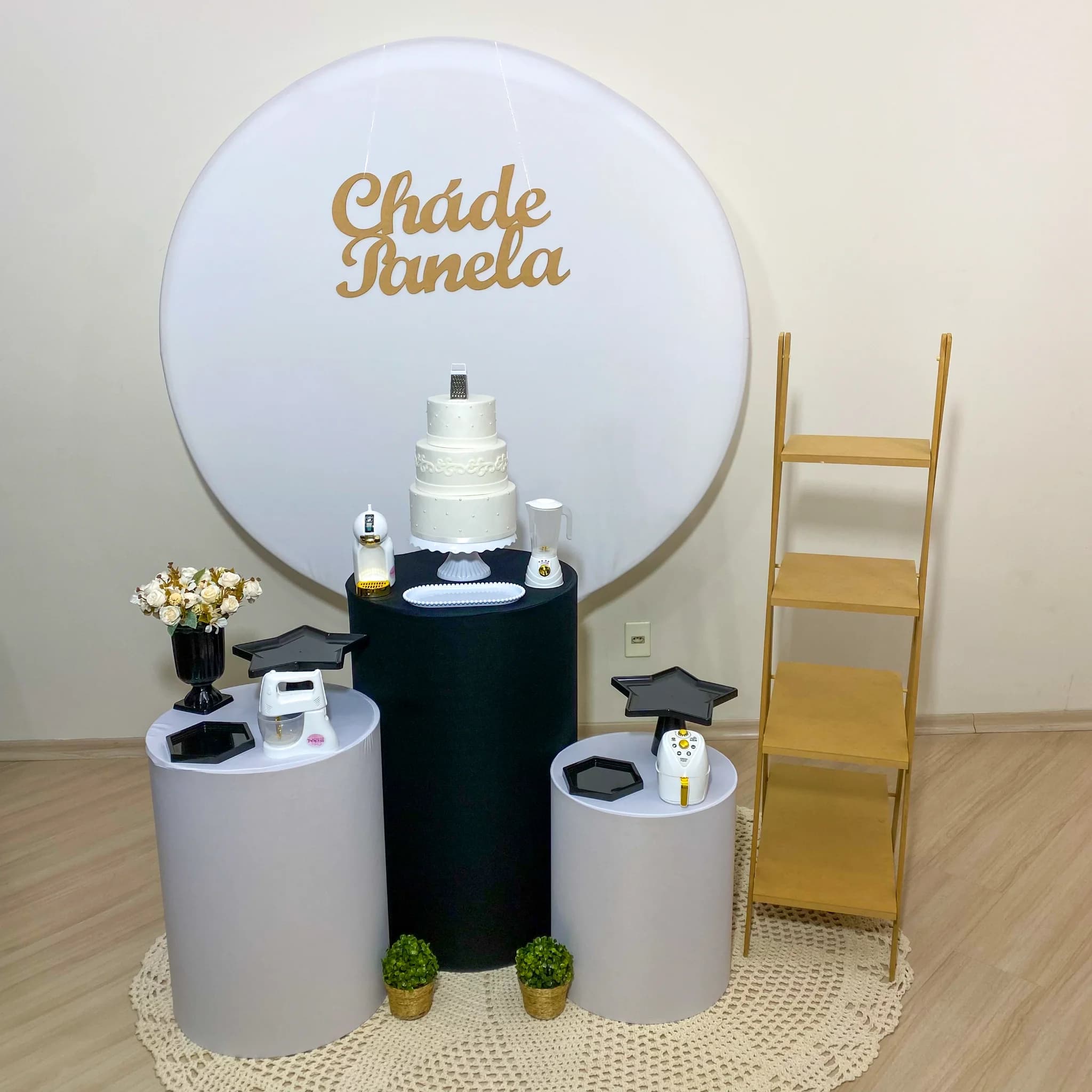 Kit Chá de Panela Branco e Preto