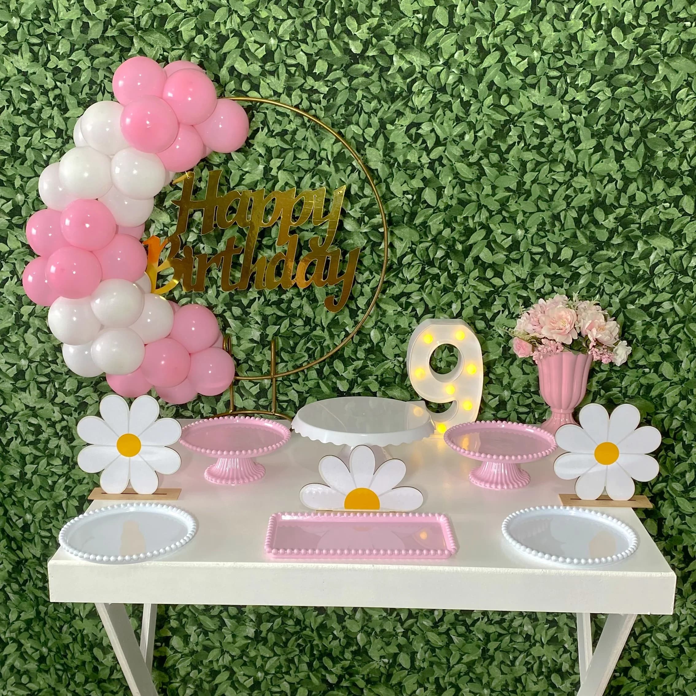 Kit Mesa - Happy Birthday Rosa e Branco