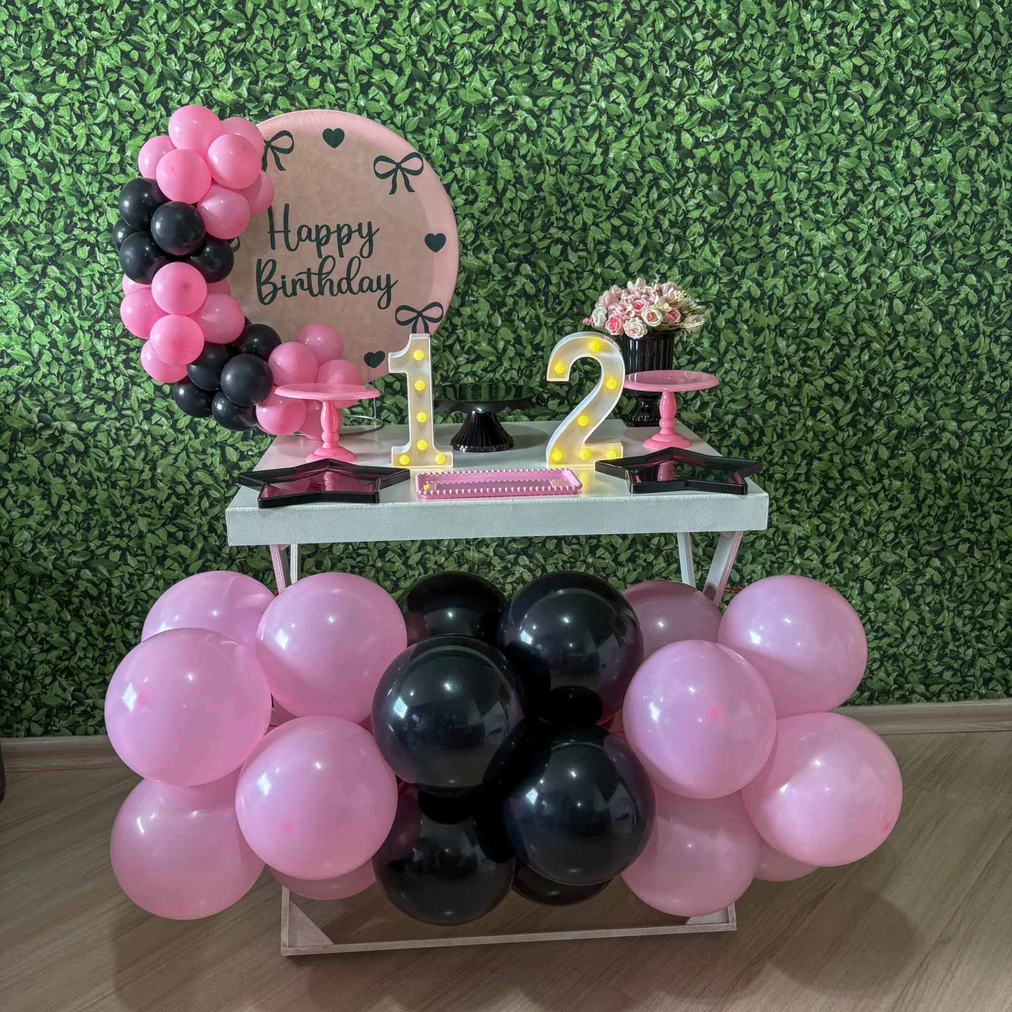 Kit Mesa - Happy Birthday Rosa e Preto