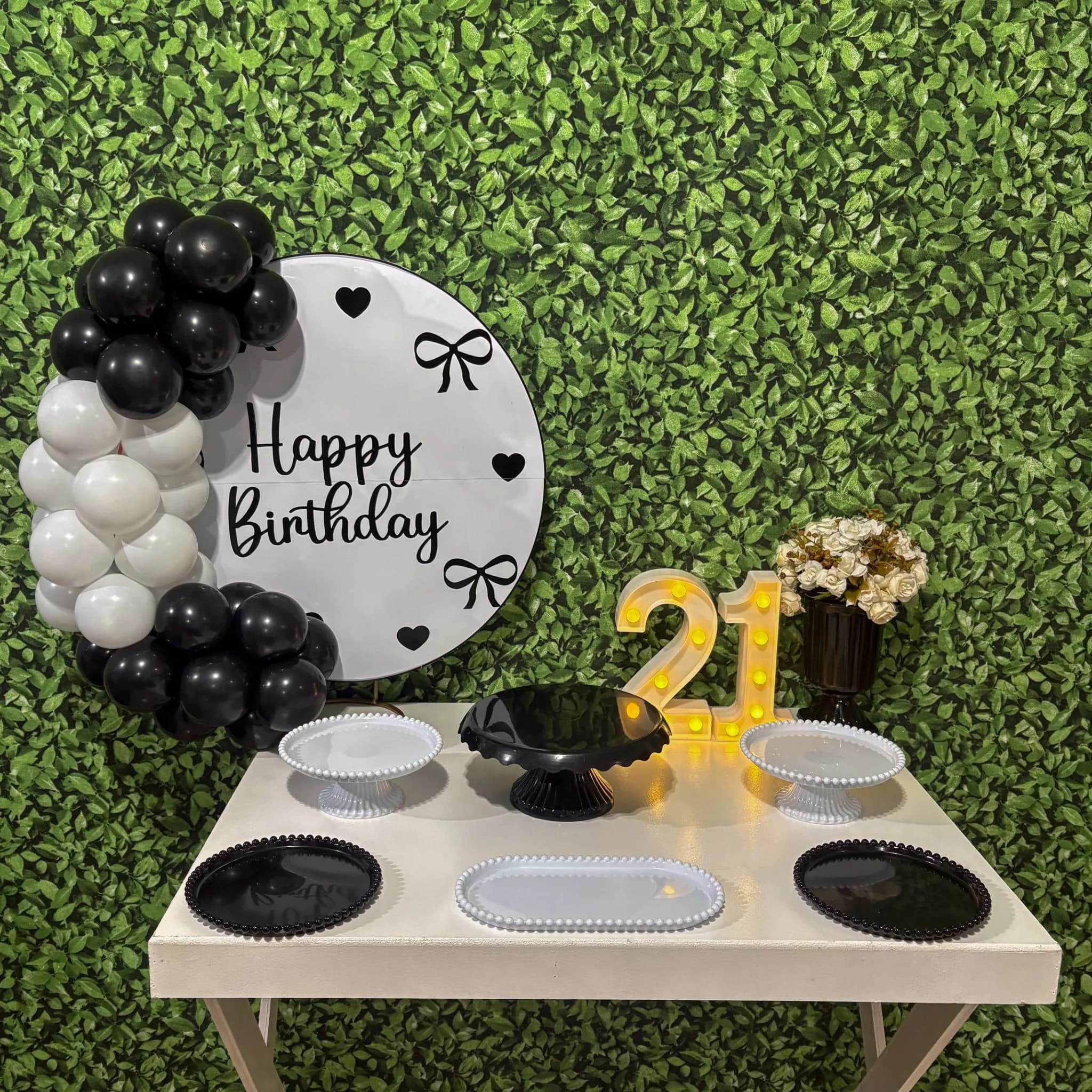 Kit Mesa - Happy Birthday Branco e Preto