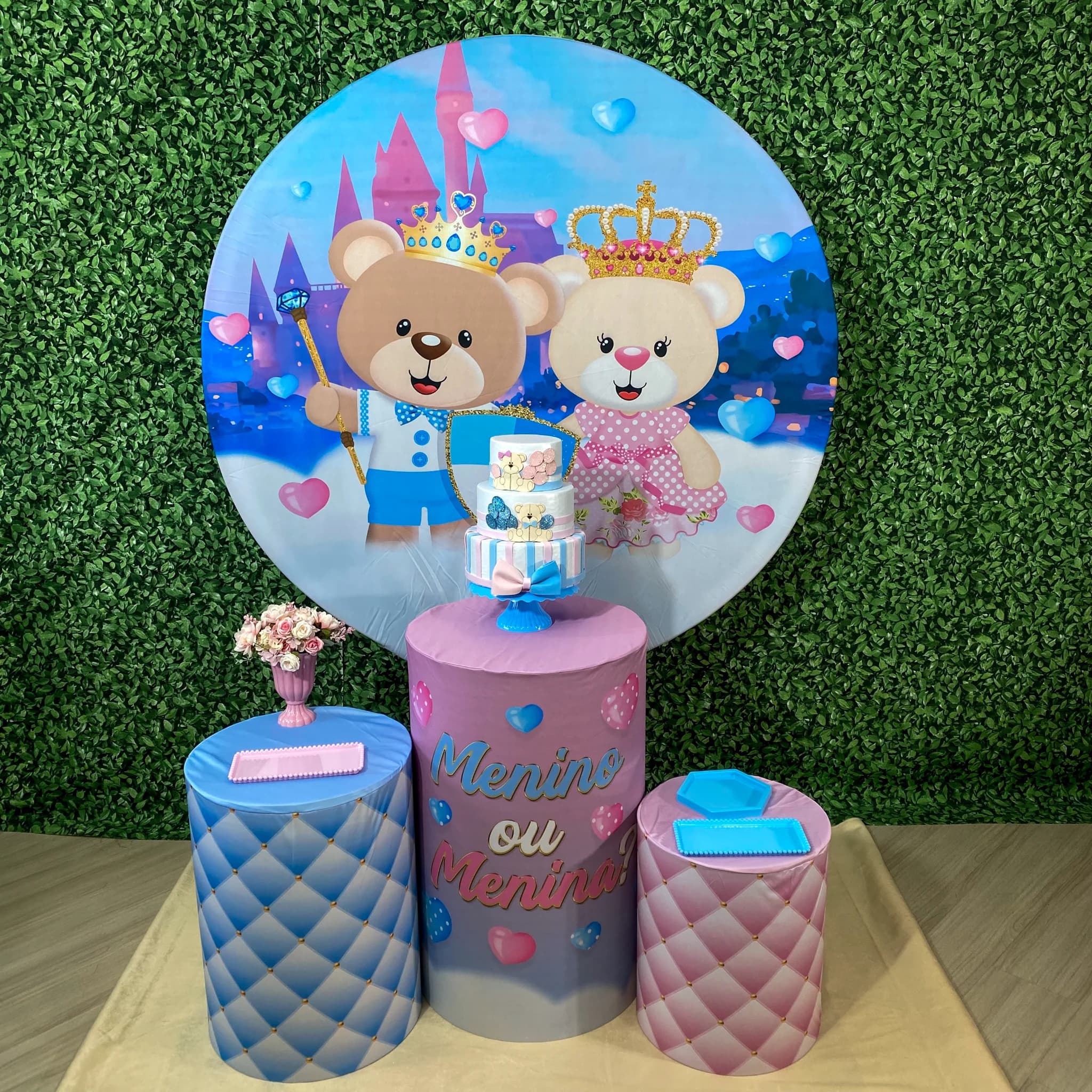 Kit Chá Revelação Azul e Rosa