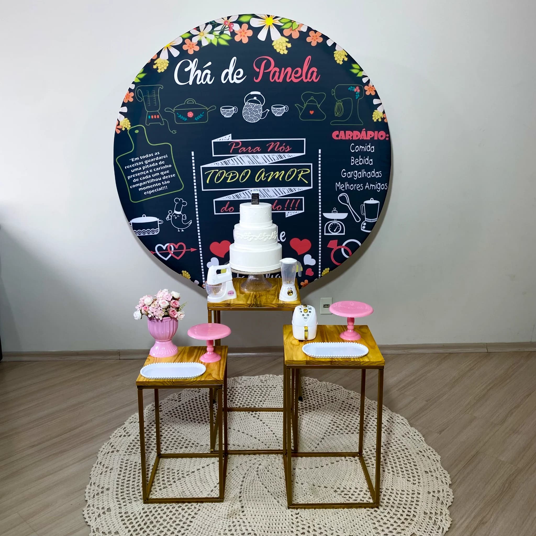 Kit Chá de Panela Preto e Rosa
